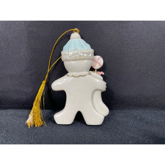 Vintage Lenox Annual Gingerbread Man Christmas Ornament with Stocking, Keepsake - Picture 2 of 4
